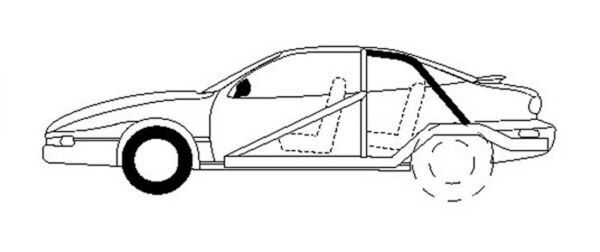 Roll Bars, Formed Rear Struts, Allows use of Rear Seat, Pair