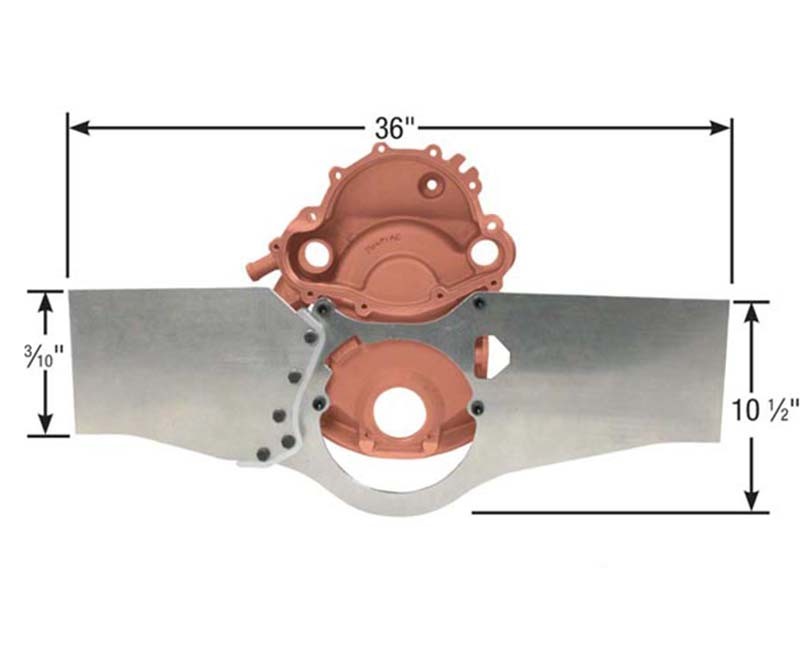 Front Motor Plate Pontiac 301-455 3-Piece Dimensions: 28' L