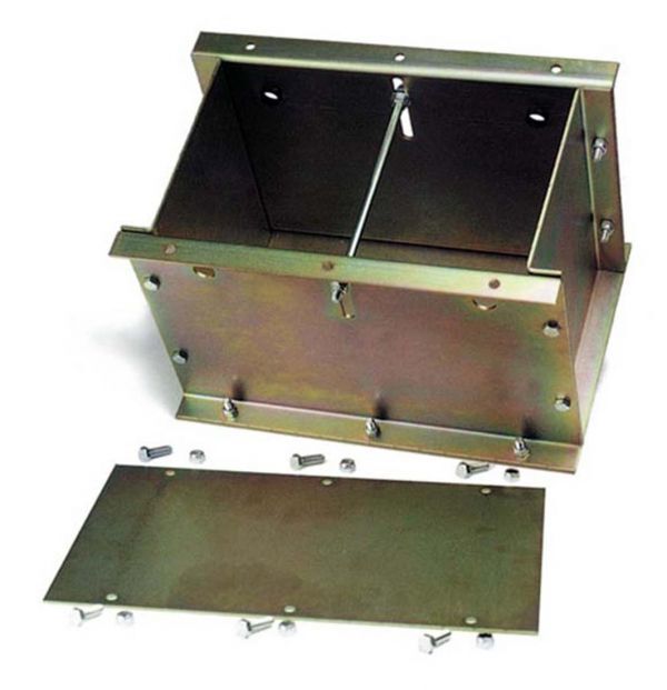 Battery Box, Steel, 14.750in. Length, 10.000in. Width, 9.938in. Height, Each