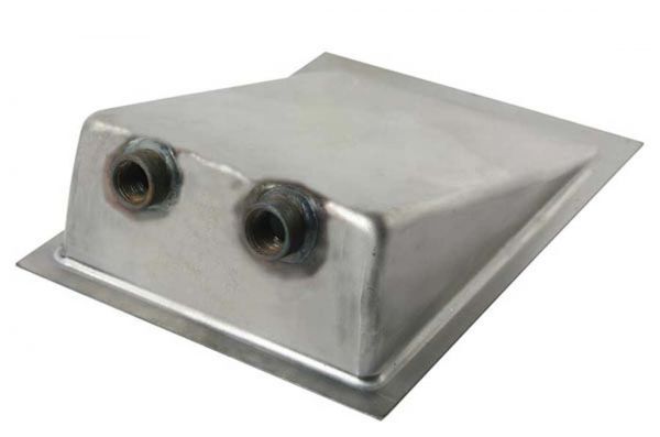 Fuel Tank Sump 18-Gauge Steel Weld-In Two 1/2 in. NPT Outlets Each