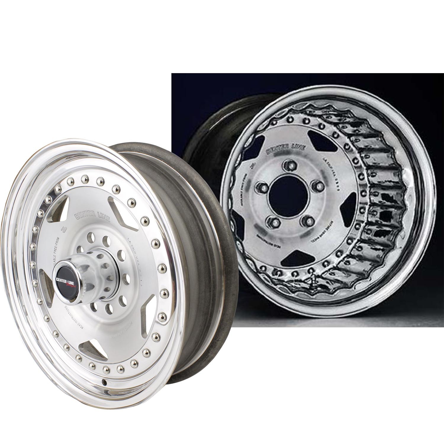 CENTERLINE Convo Pro Wheel, Satin/Polished, 15x 3.5, 4 x 4.25 Bolt Circle, 1.75 For Holden Early For Chevrolet Backspace, Each