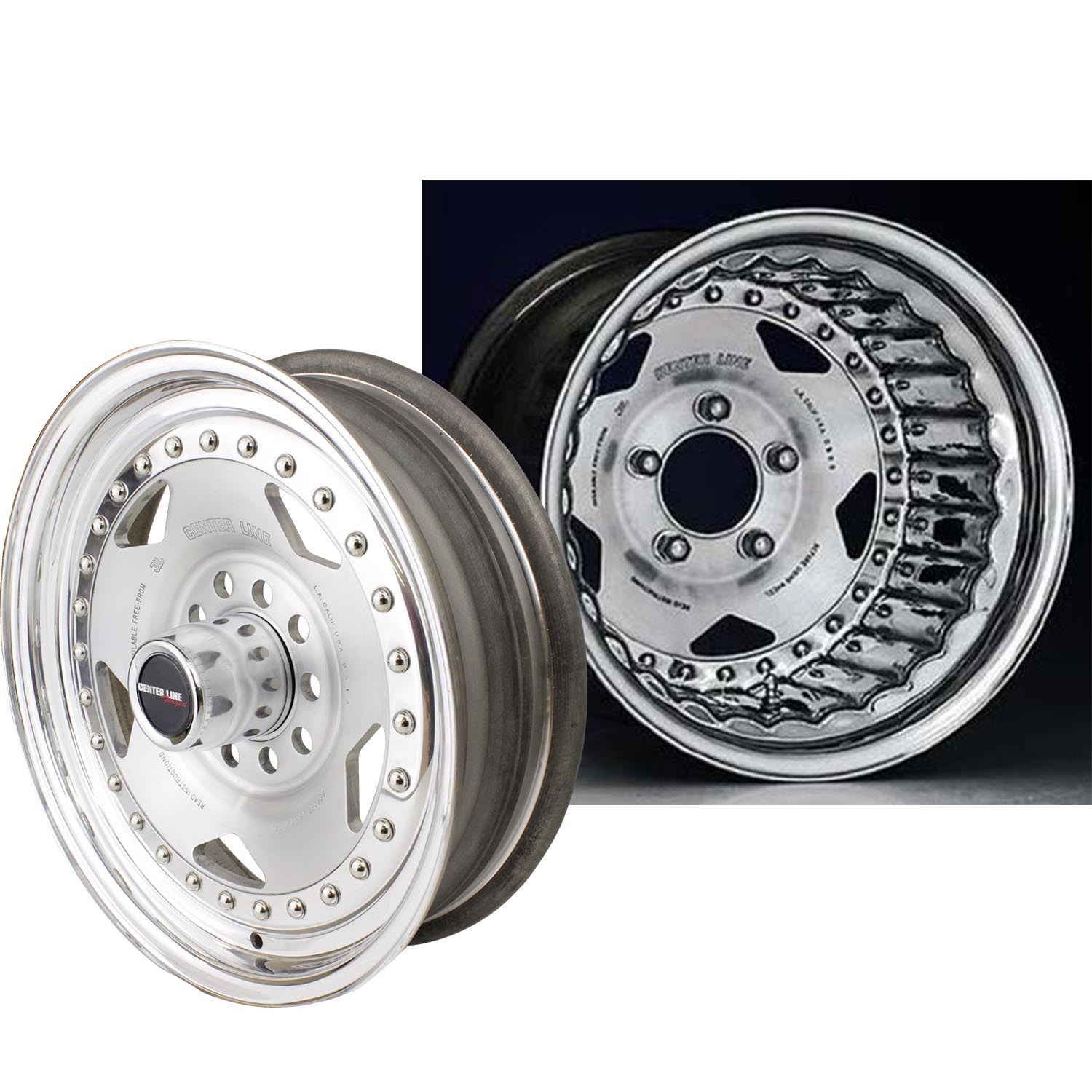 Convo Pro Wheel, Satin/Polished, 15x8 , 5 x 4.25 Bolt Circle Holden Early, 4.50' Backspace, Each