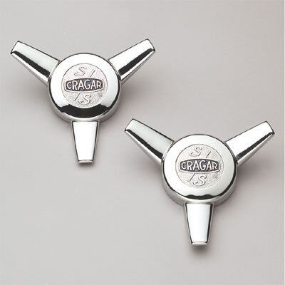 Center Cap, Aluminum, Chrome, Bolt-On, Spinner Style, SS 3 Bar Design, Pair