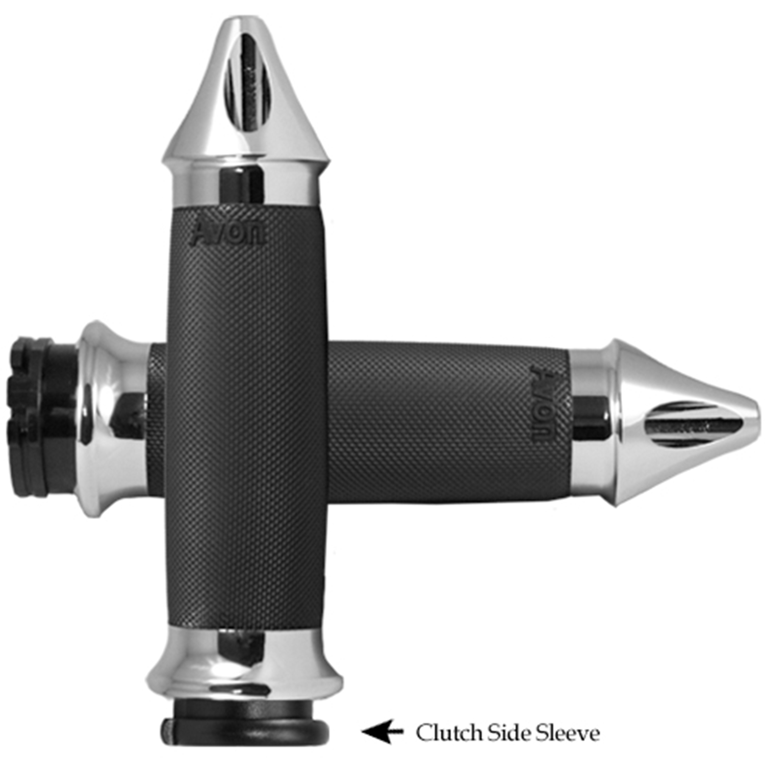 AVON GRIPS SUIT 1' OR HARLEY CUSTOM CHR ENDS SPIKE METRIC CRUISER 1 INCH
