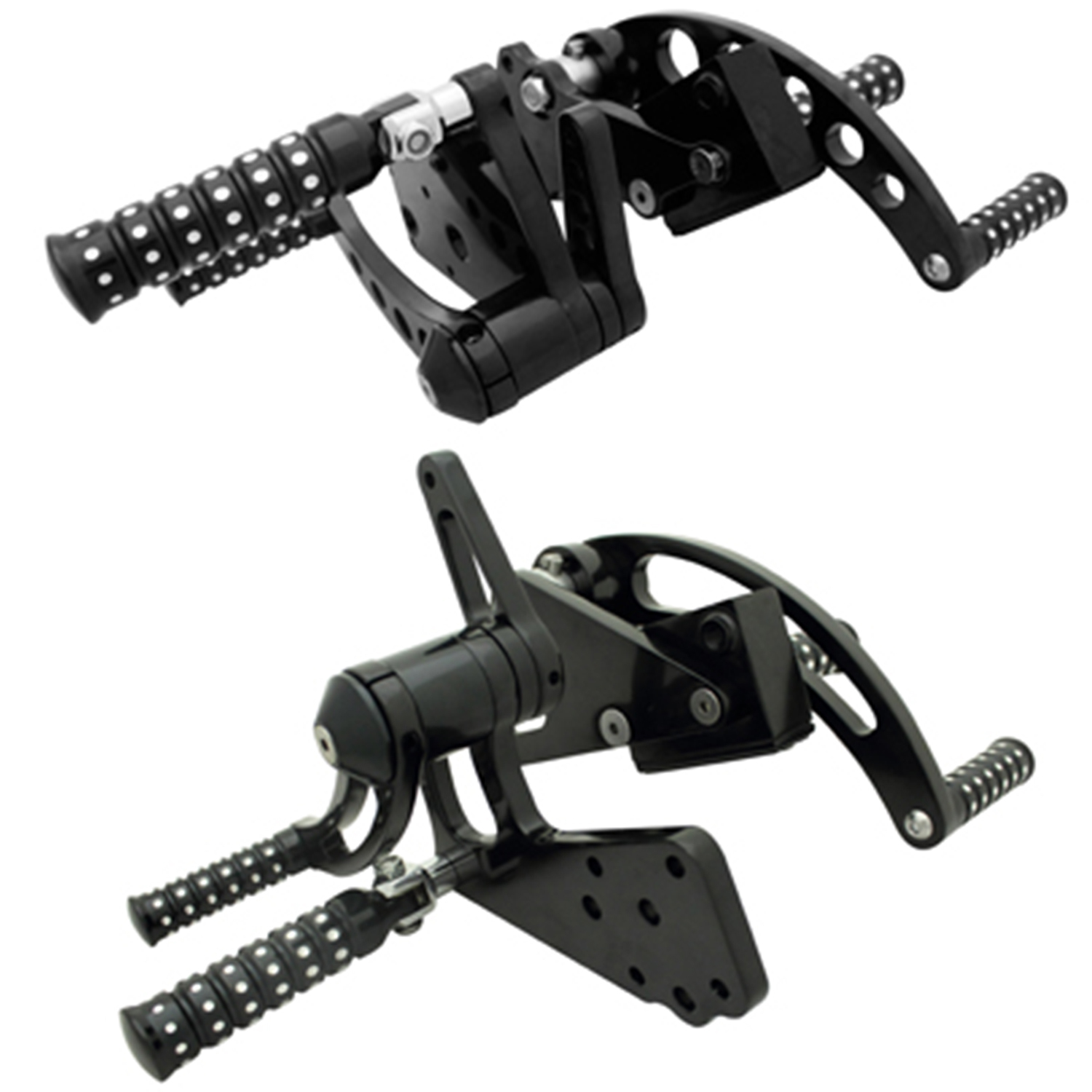SCORPION FWD CNTL BLK SLOTTED W/MICRO HOLES CHR PEGS EVO S/TAIL STD