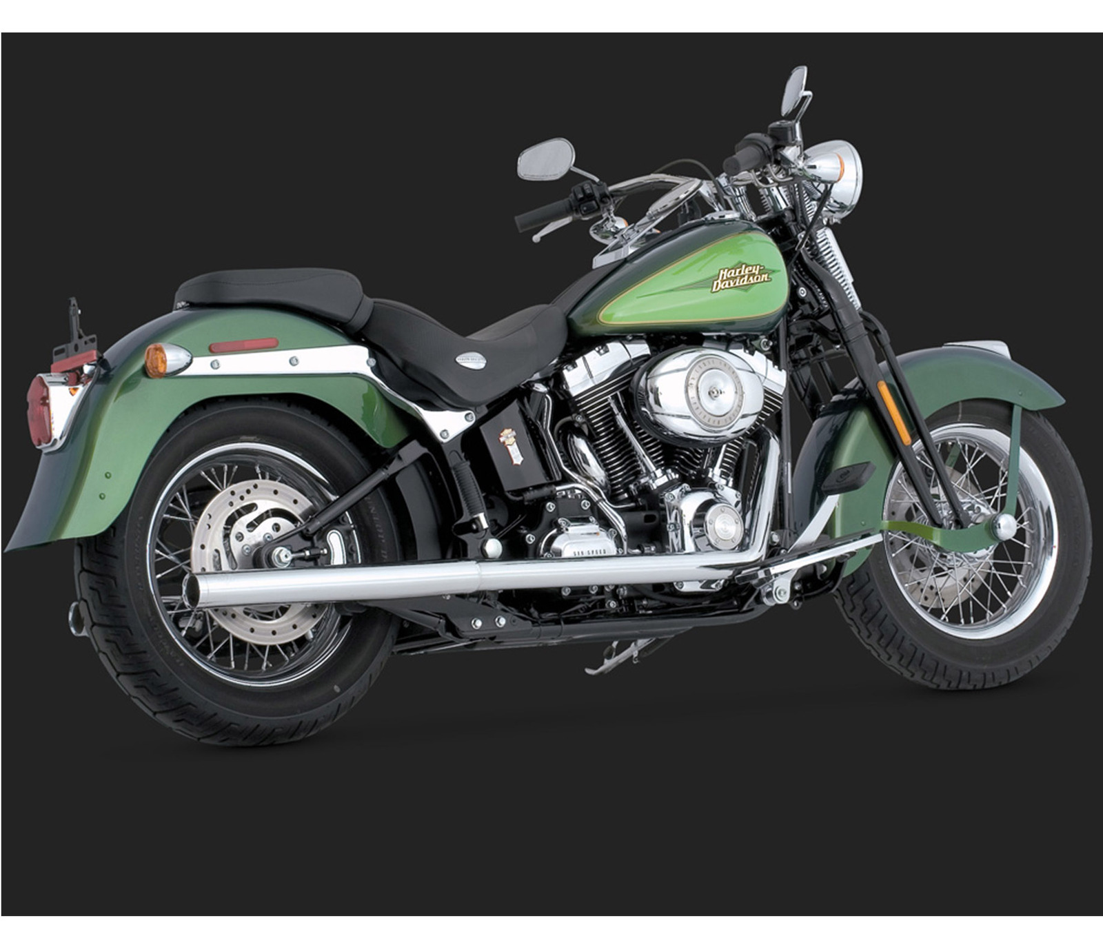 Exhaust System, Dual Pipes, True Duals Straight Cut, Steel, Chrome, Rear Exit, Round Tip, 86-11 (86-06 Models Need V16925 O2 Sensor Bungs), H-D, Kit