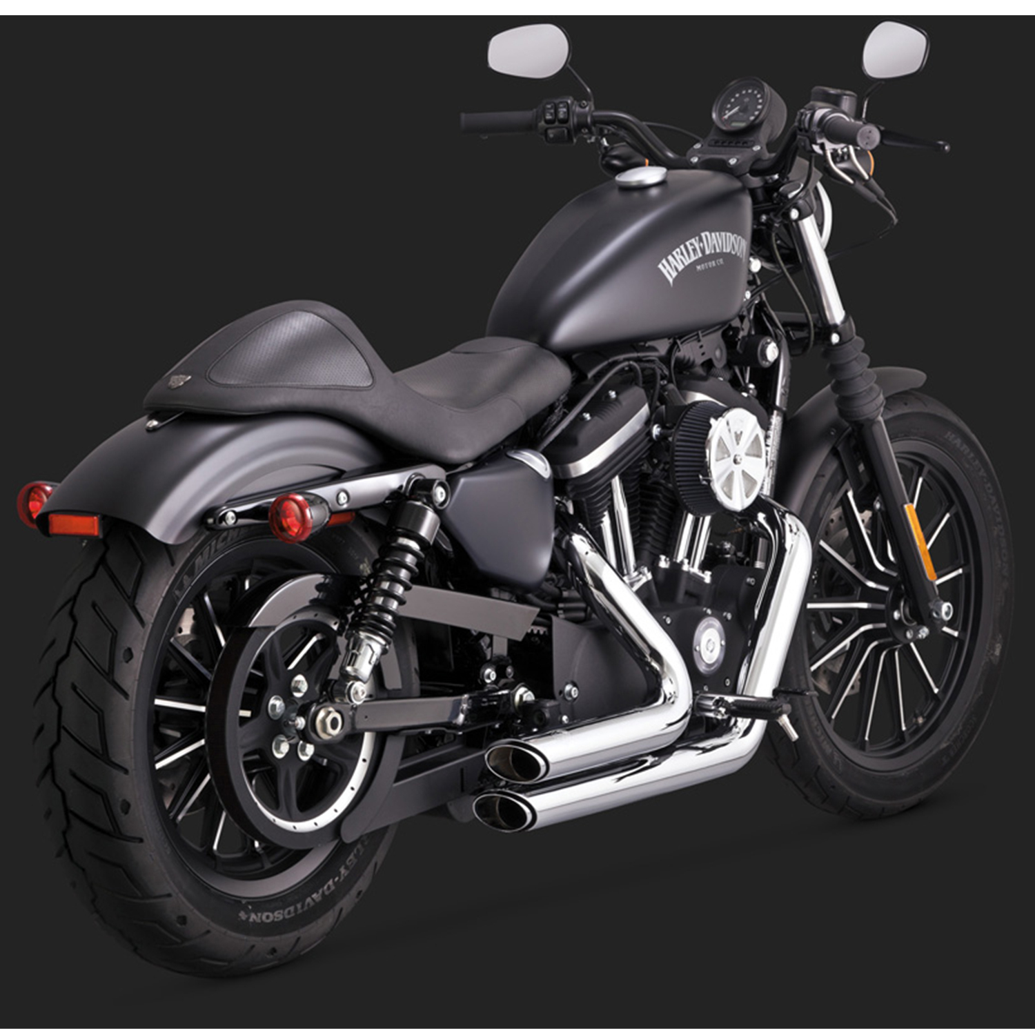 V&H SHORTSHOTS STAGGERED SPORTSTER 04-13 (04-06 MODELS NEED V16925 O2 SENSOR BUNGS)