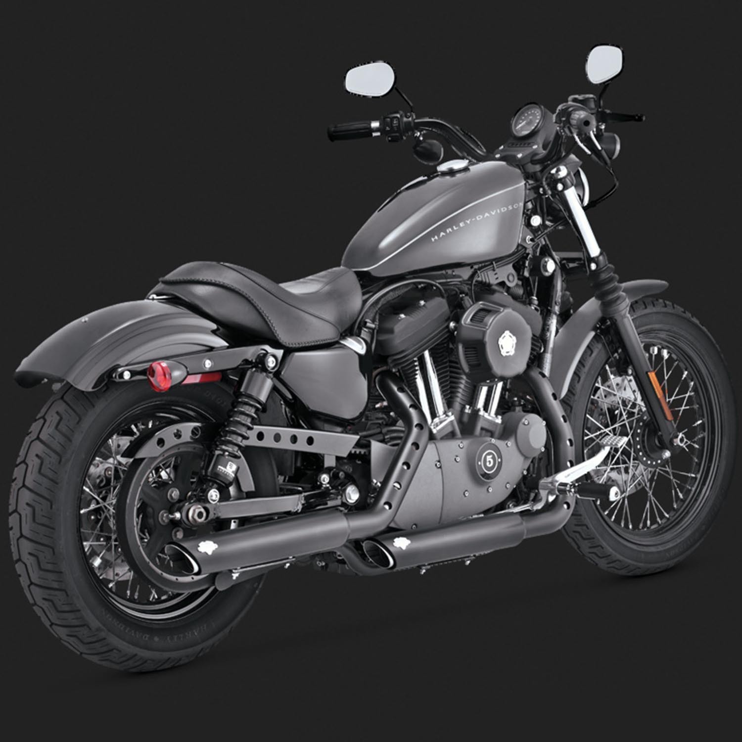 V&H TWIN SLASH 3IN SLIP-ON BLACK SPORTSTER 04-13