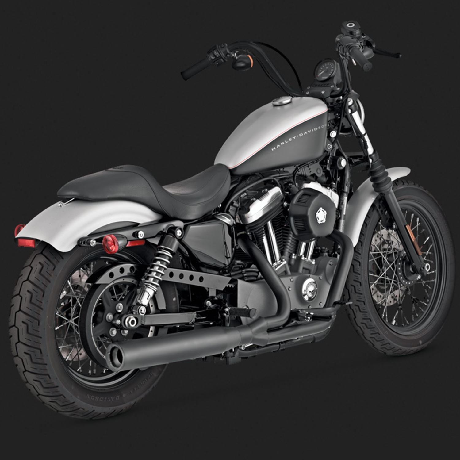 V&H BLACKOUT 2-1 SPORTSTER 04-13 (04-06 MODELS NEED V16925 O2 SENSOR BUNGS)