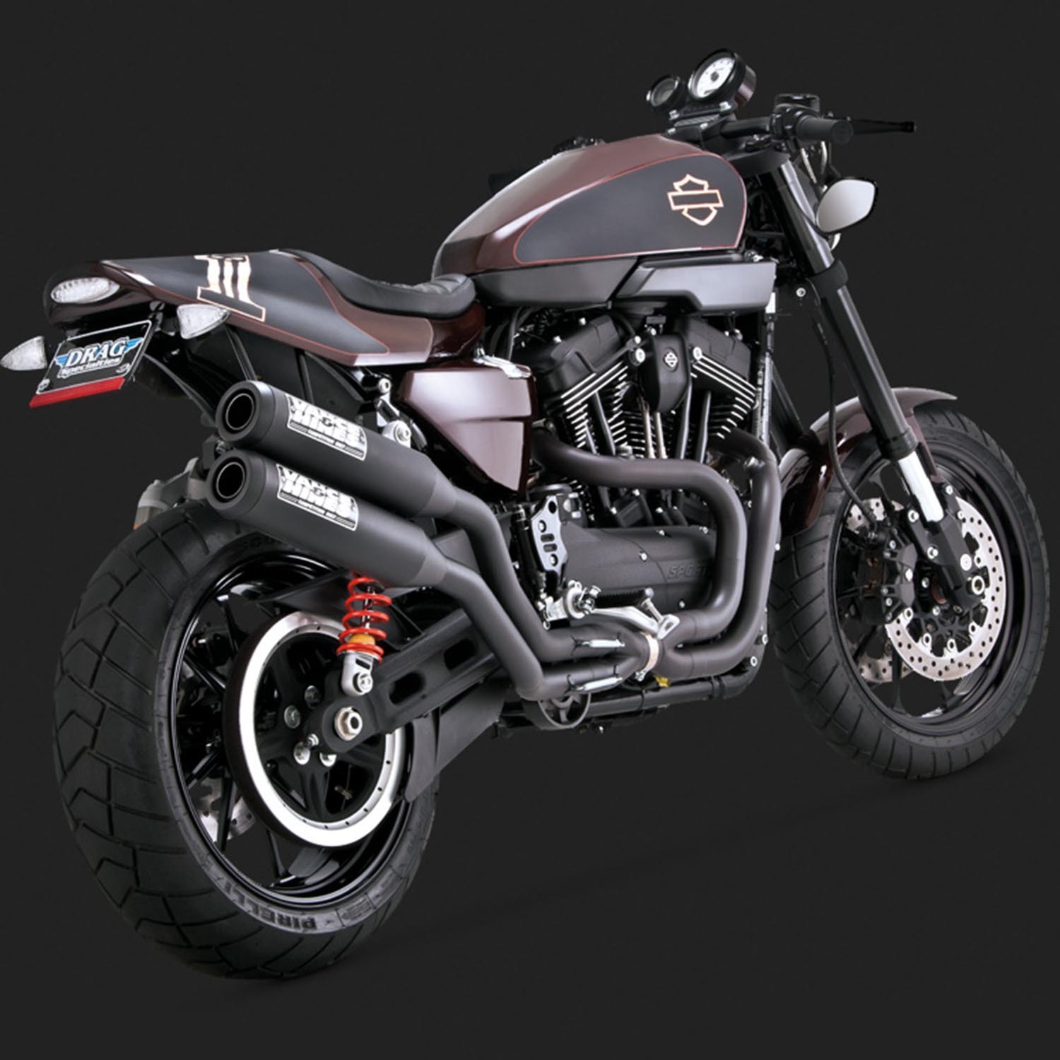 V&H WIDOW 2-1-2 BLACK SPORTSTER XR1200 09-13