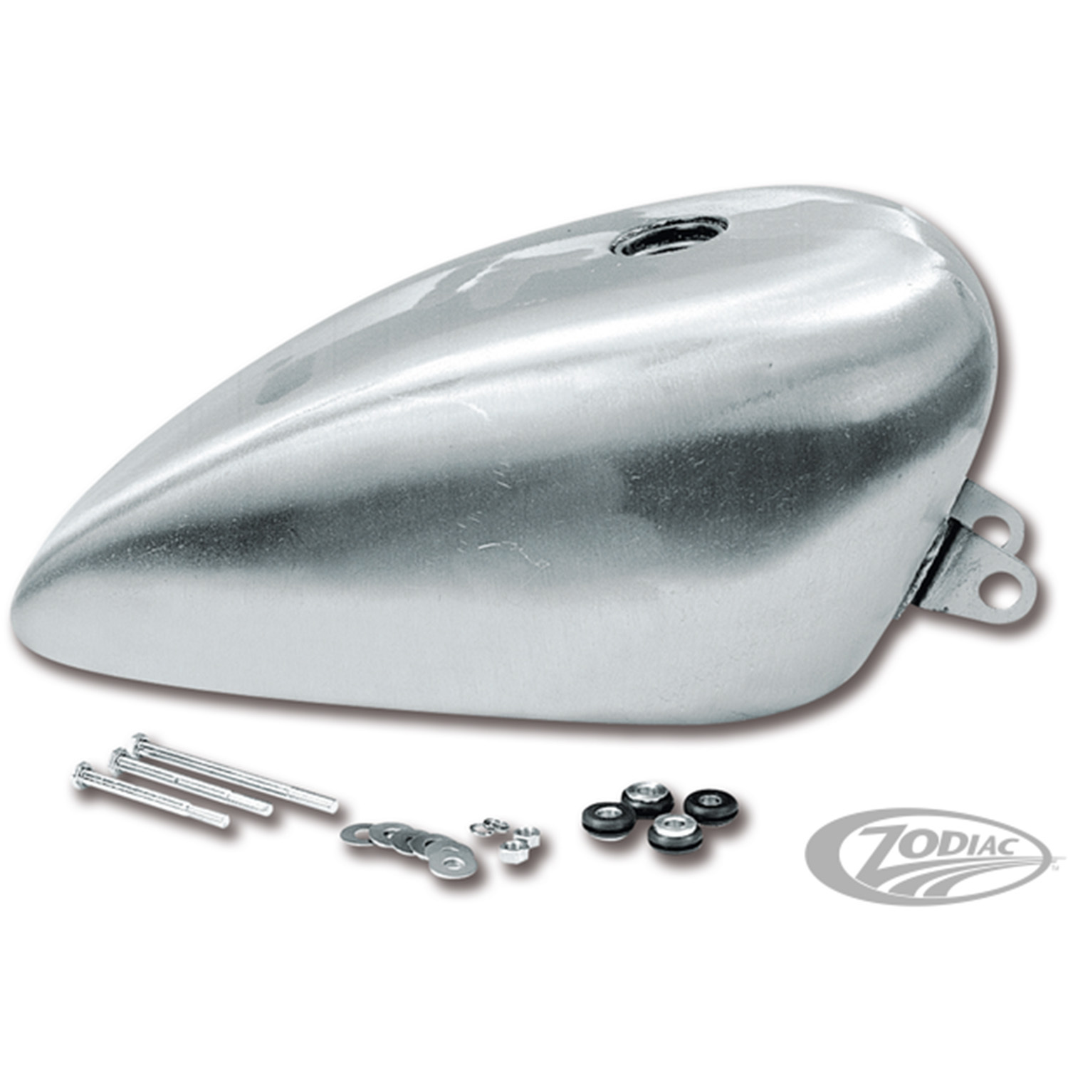 King Tank, Late Style Rolled Eded, 12.9 gallon, For Screw-In Gas Cap (Style B), Sportster, Kit