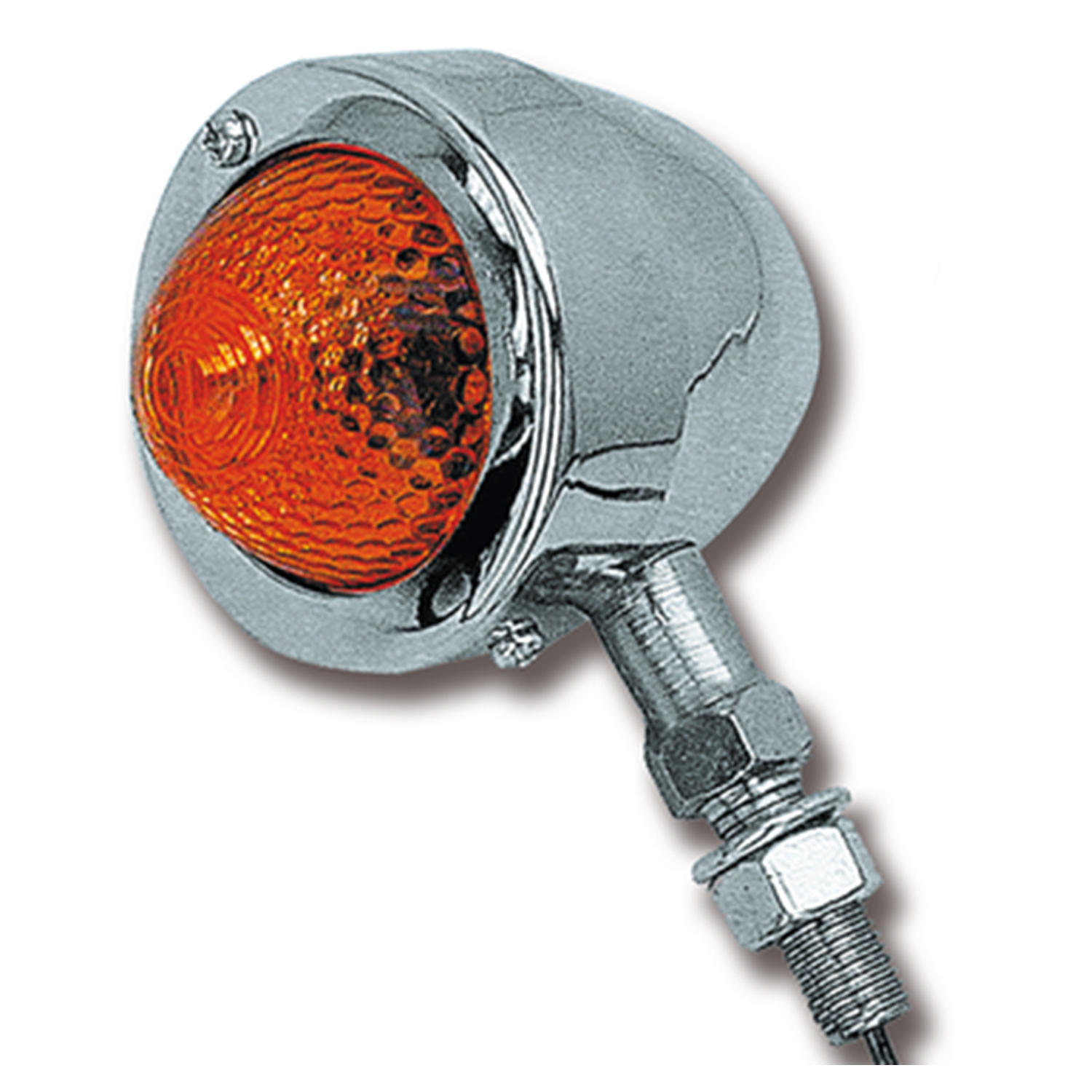 BULLET LIGHT SINGLE AMBER W/NEW LENS CHR