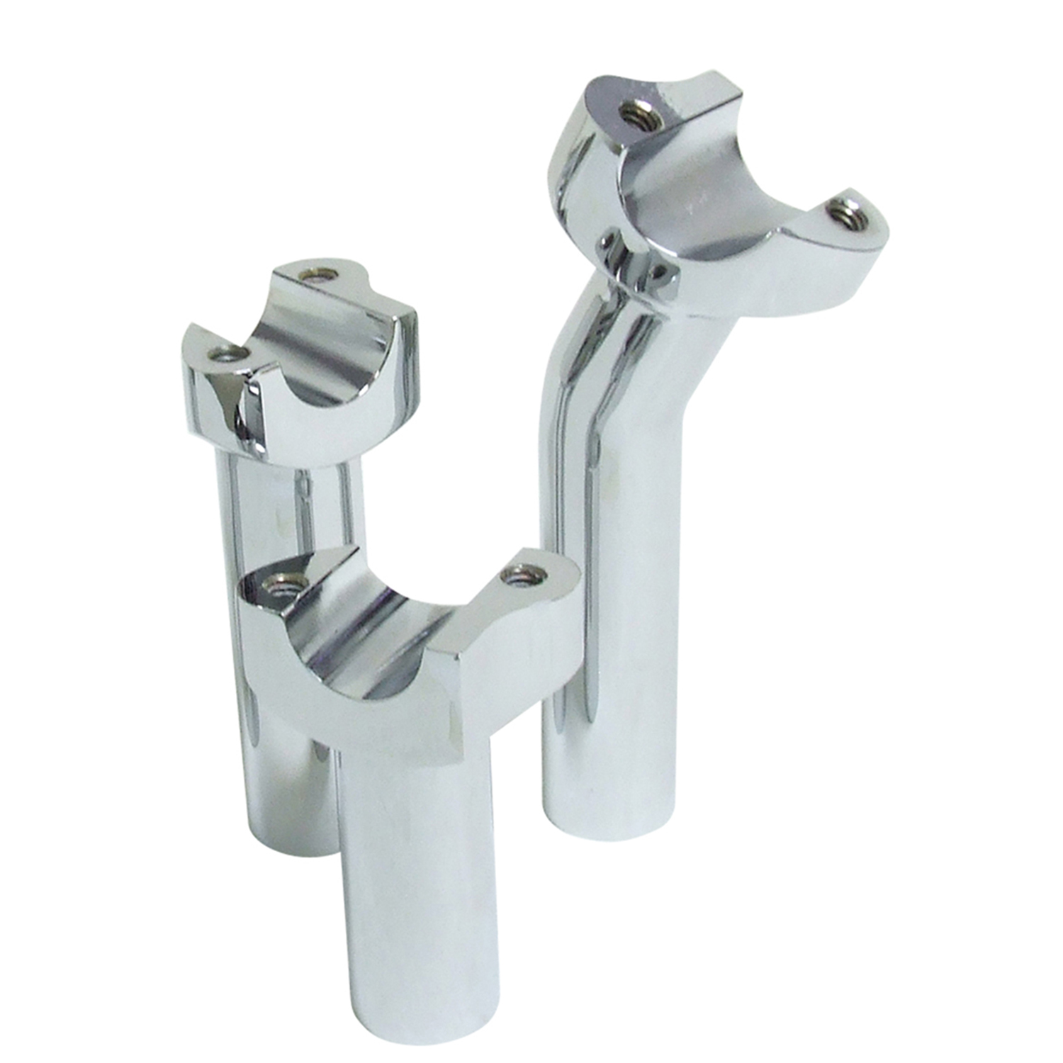 CUSTOM PULLBACK RISERS 5.5 INCH CHROME