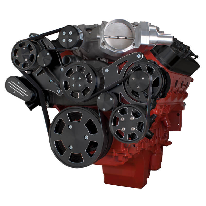 Black Diamond Chevrolet LSA and LS9 Serpentine Kit Power Steering & Alternator CVF Racing