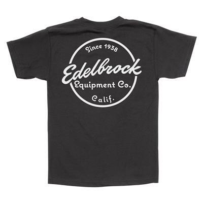 T-Shirt, Short Sleeve, Cotton, Black, Edelbrock Since 1938, Men's X-Large, Each