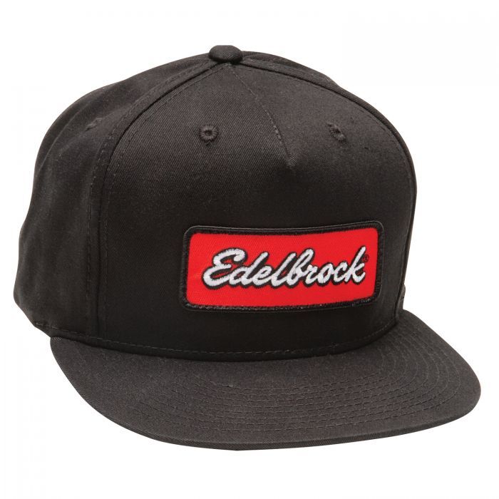 Hat, Ball Cap, Black, Cotton, Snap Closure, Edelbrock, Adult, One Size Fits All, Each