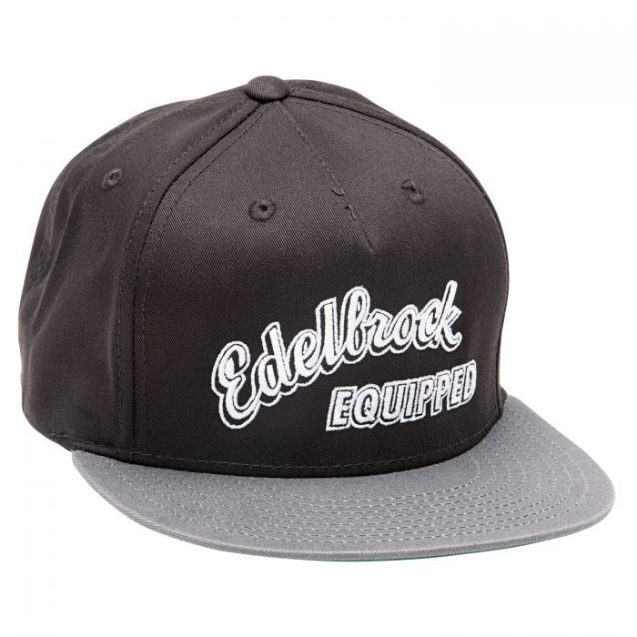 Hat, Ball Cap, Black/Gray, Acrylic, Snap Closure, Edelbrock Equipped, Adult, One Size Fits All, Each