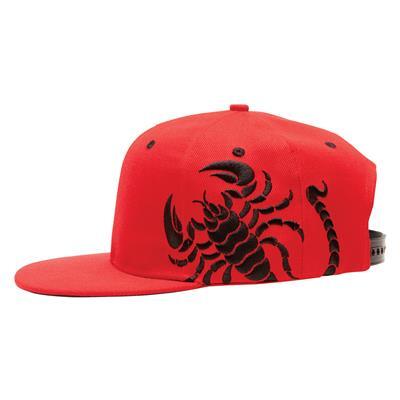 Hat, Ball Cap, Red/Black, Acylic, Snap Closure, Edelbrock Scorpion, Adult, One Size Fits All, Each