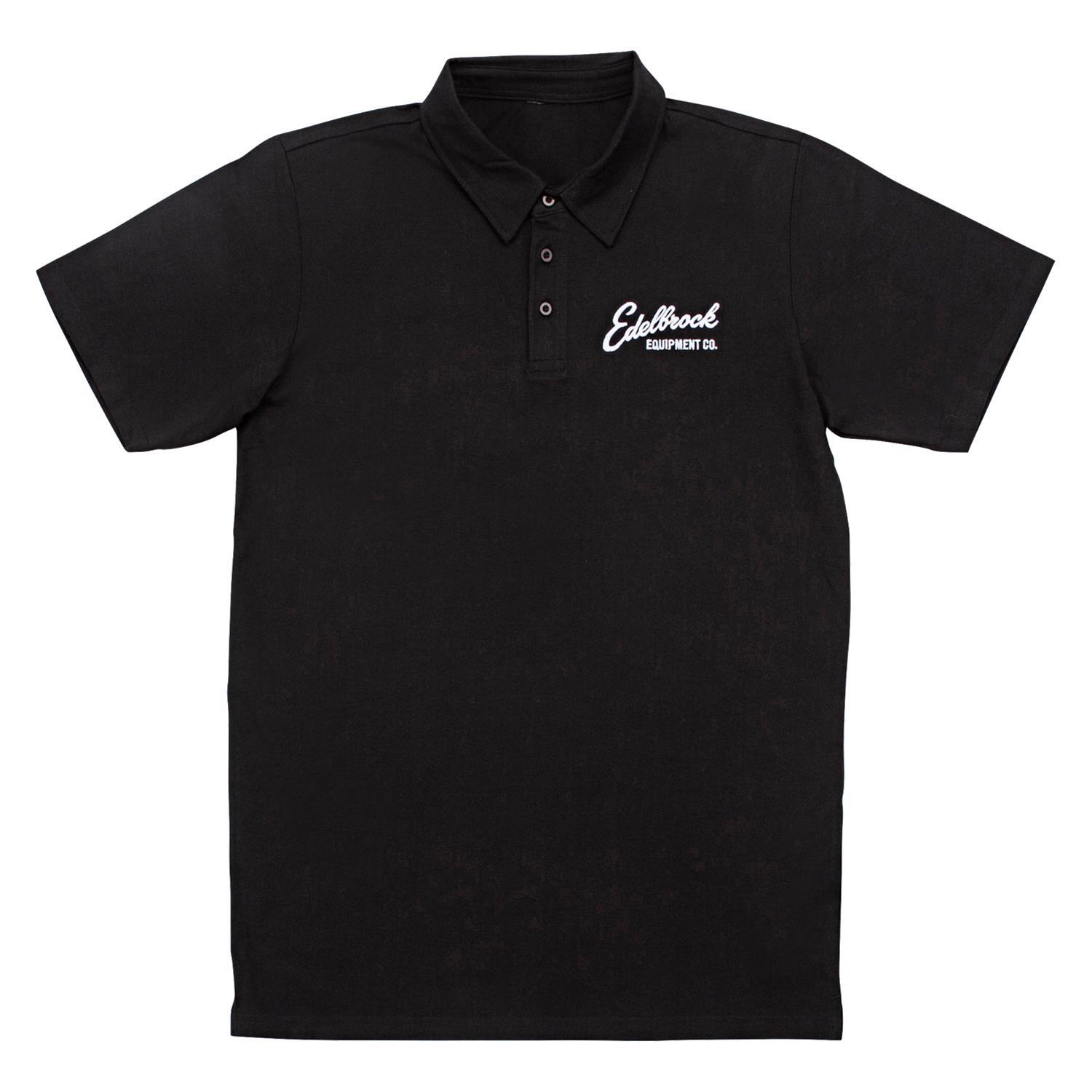 Polo Shirt, Cotton, Black, Edelbrock Equipped, Men's Small, Each
