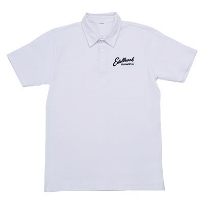 Polo Shirt, Cotton, White, Edelbrock Equipped, Men's Small, Each