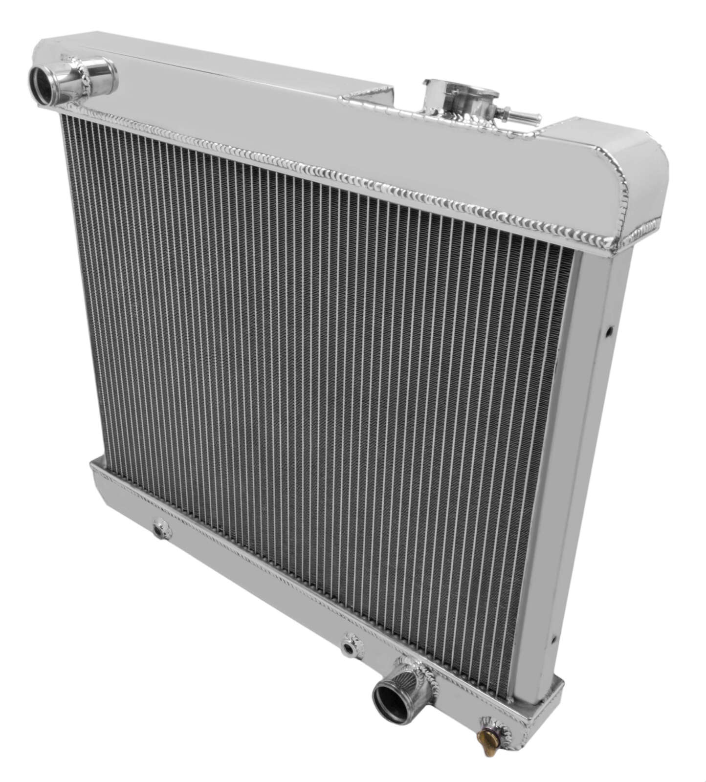 Radiator, Aluminum, 2-Row, Polished, Downflow, Chevy, Oldsmobile, Pontiac, Each