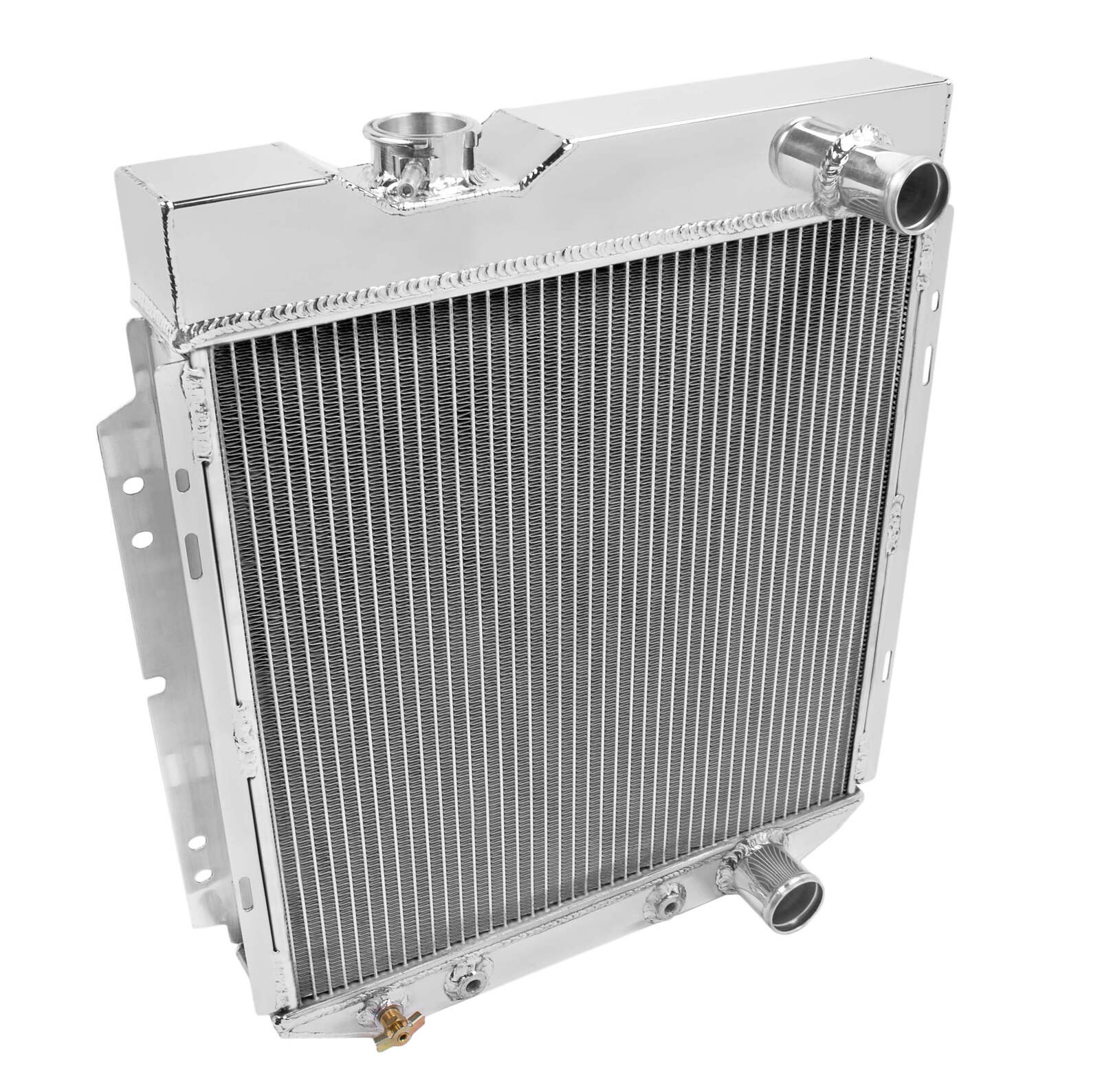 Radiator, Aluminum, 2-Row, Polished, Downflow, Ford, Mercury, Each