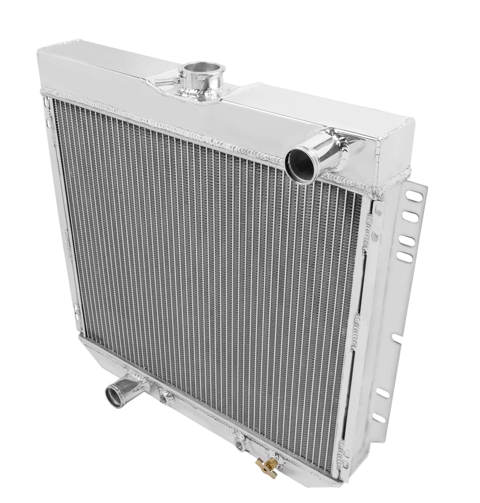 Radiator, Aluminum, 2-Row, Polished, Downflow, Ford, Mercury, Each