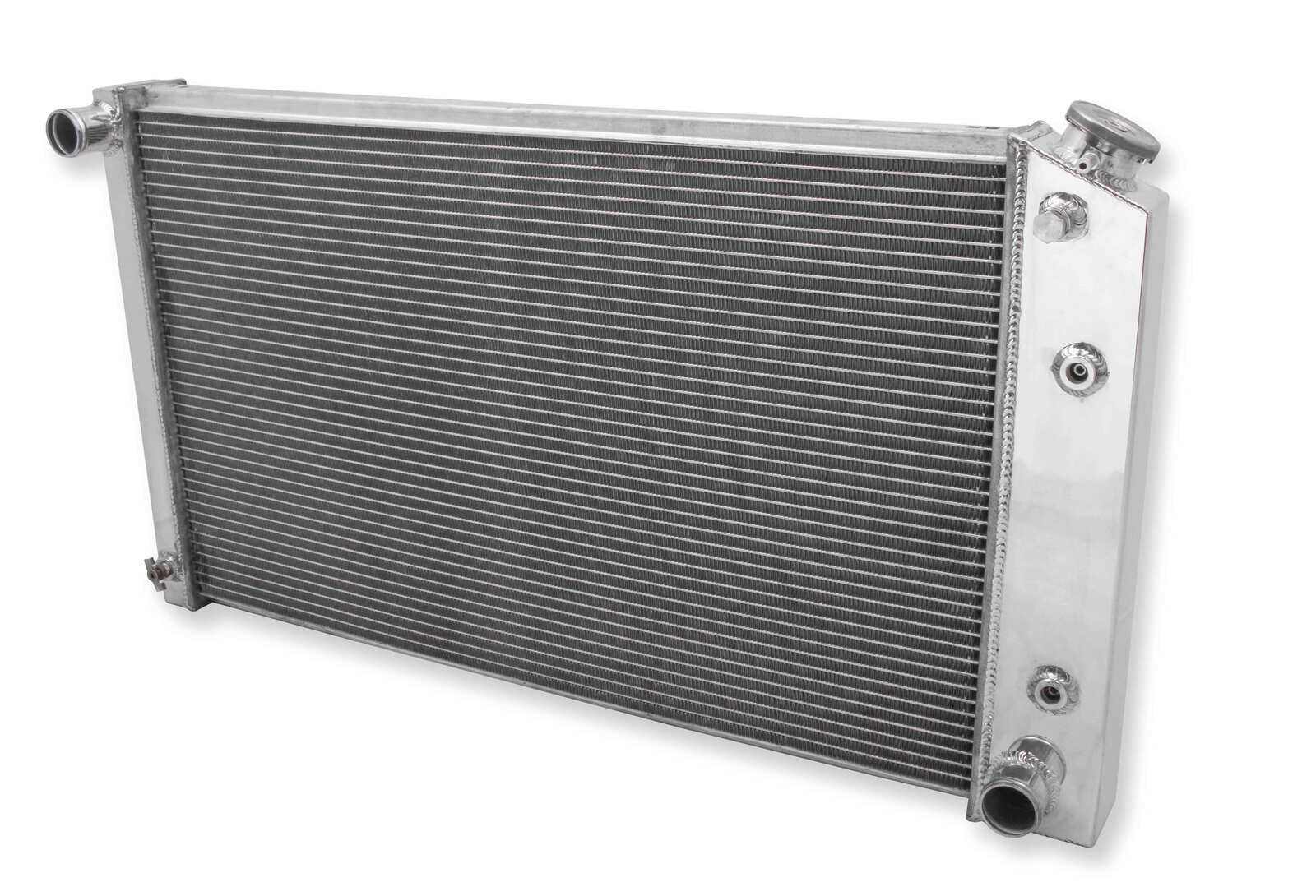 Radiator, Aluminum, 2-Row, Polished, Crossflow, Buick, Cadillac, Chevy, GMC, Oldsmobile, Pontiac, Each