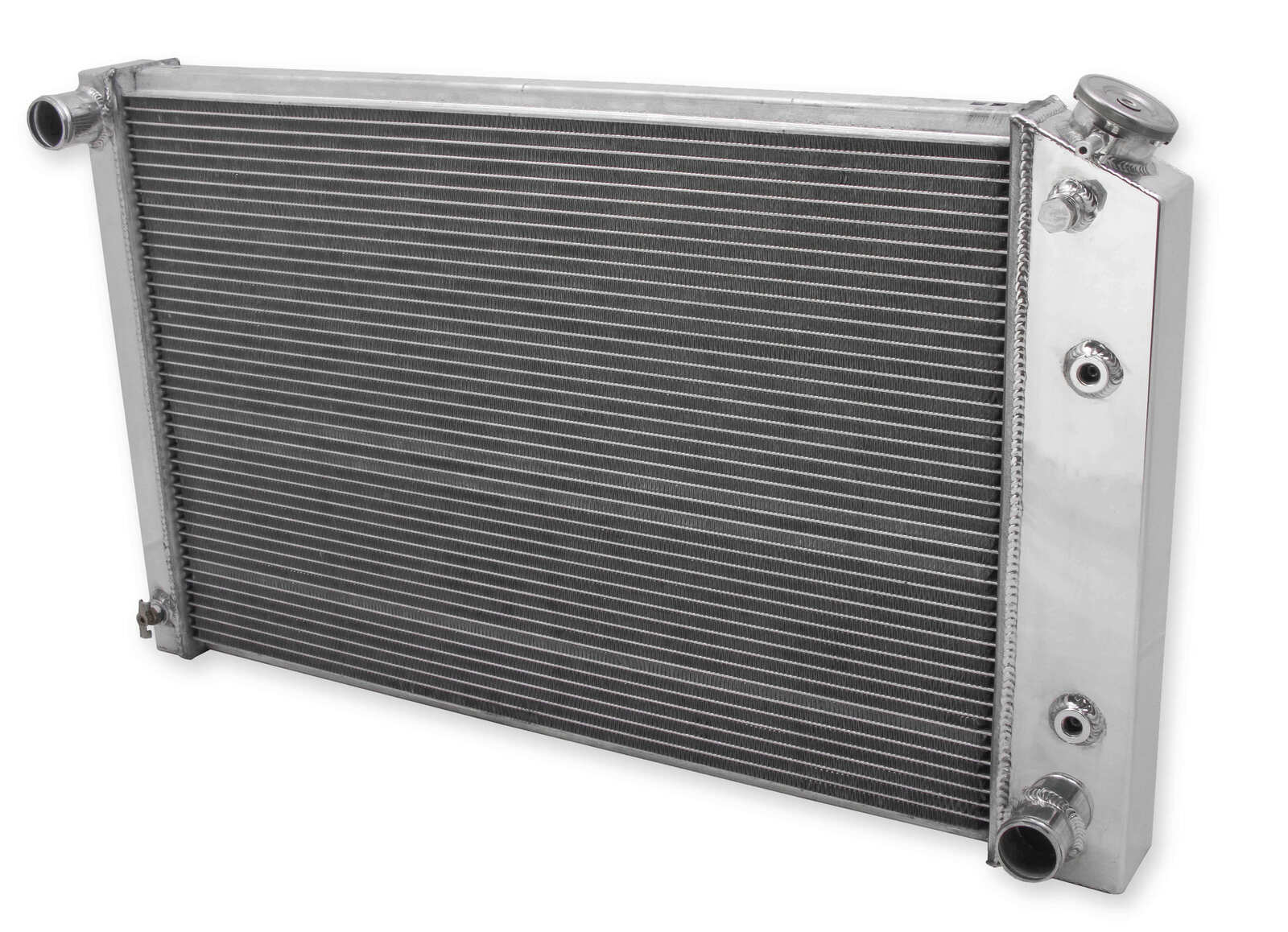 Radiator, Aluminum, 2-Row, Polished, Crossflow, Buick, Cadillac, Chevy, GMC, Oldsmobile, Pontiac, Each