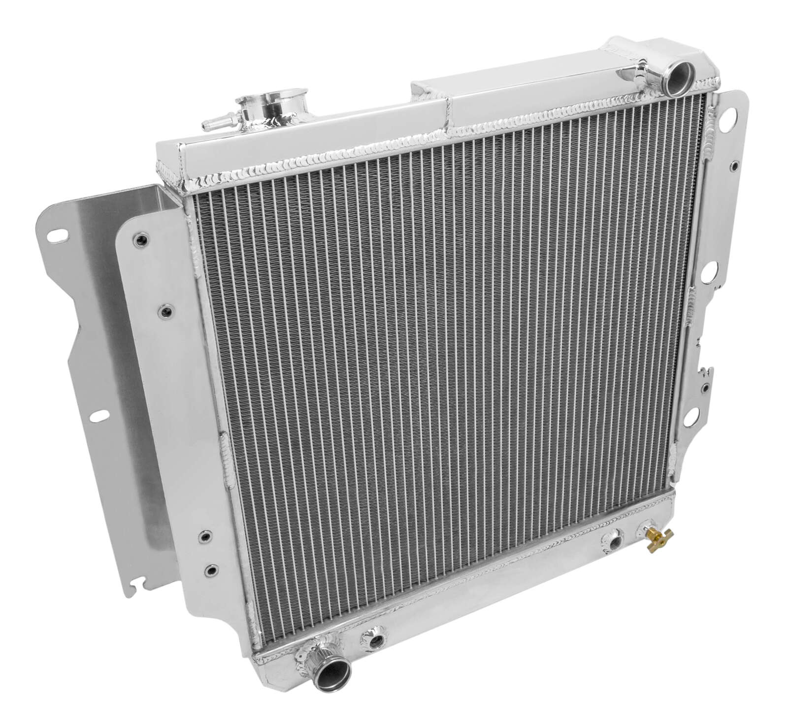 Radiator, Aluminum, 2-Row, Polished, Downflow, Jeep, Each