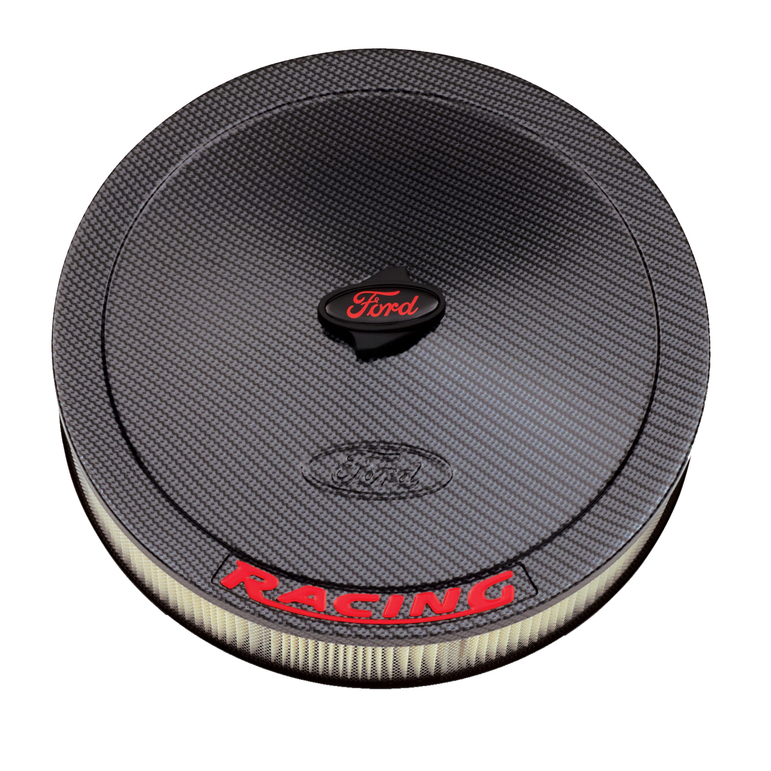 Air Filter Assembly, 13 in. Diameter, Round, Steel, Carbon Fiber Look, Black, 2.625 in. Filter Height, Each