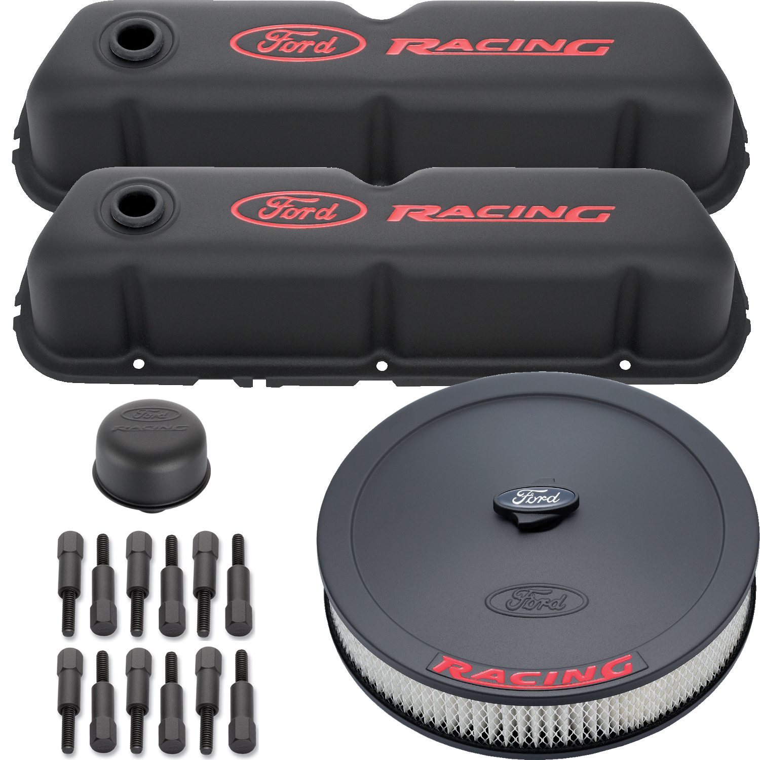 FORD RACING DRESS-UP KIT, BLACK CRINKLE, RED LOGOS