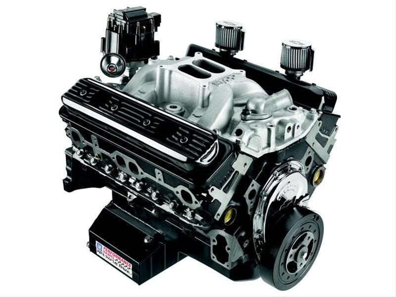 Crate Engine, Long Block, 9.12:1 Compression Ratio, 8 Qt. Oil Pan, Circle Track, Iron Block, Chevy, 5.7L, Each