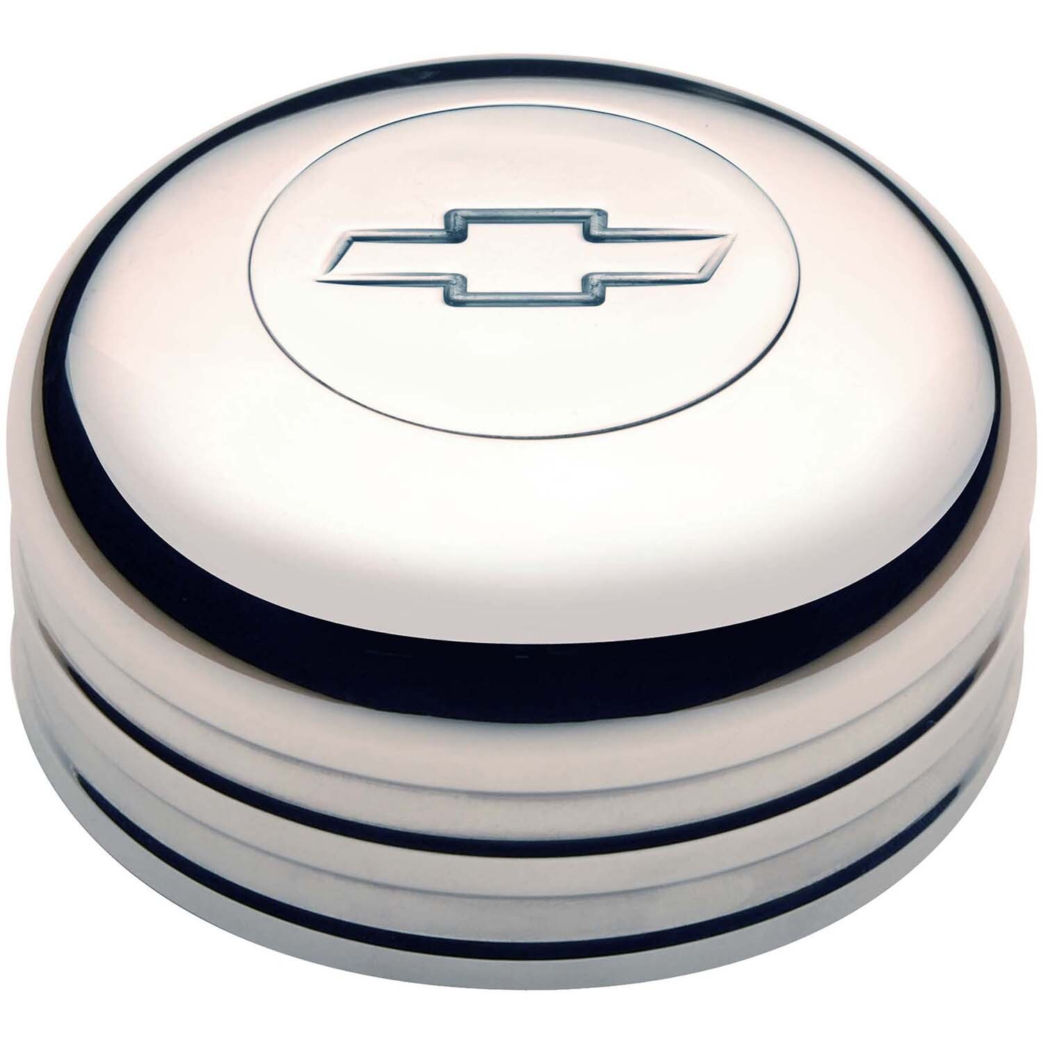 Horn Button, GT-3 Standard, Billet Aluminum, Polished, Chevrolet Bowtie Emblem, Each