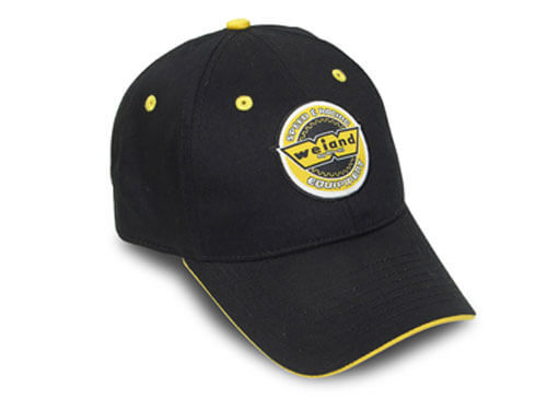 Cap, Weiand, Black, Yellow, Woven, Each