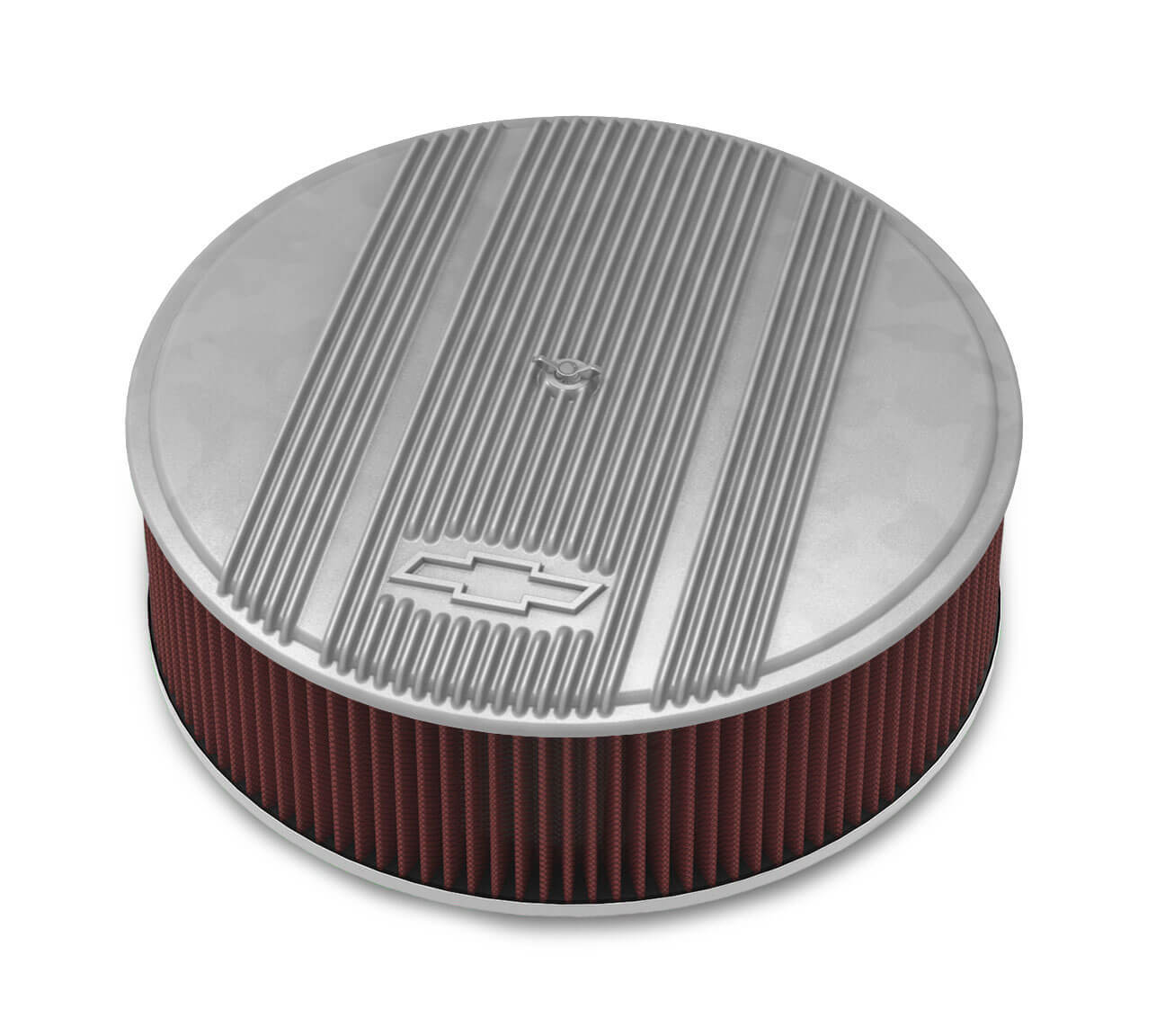 14' x 4' Air Cleaner Kit Holley GM Finned 'Bowtie' Natural Finish w/premium filter