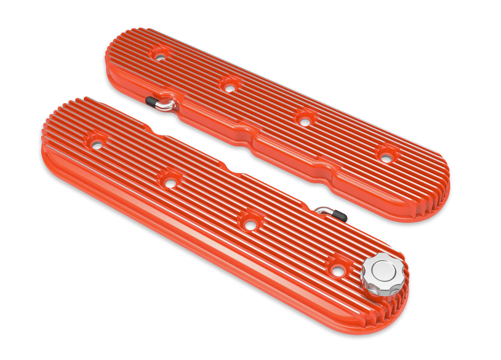 LS VALVE COVERS VINTAGE FINNED FAC ORNG