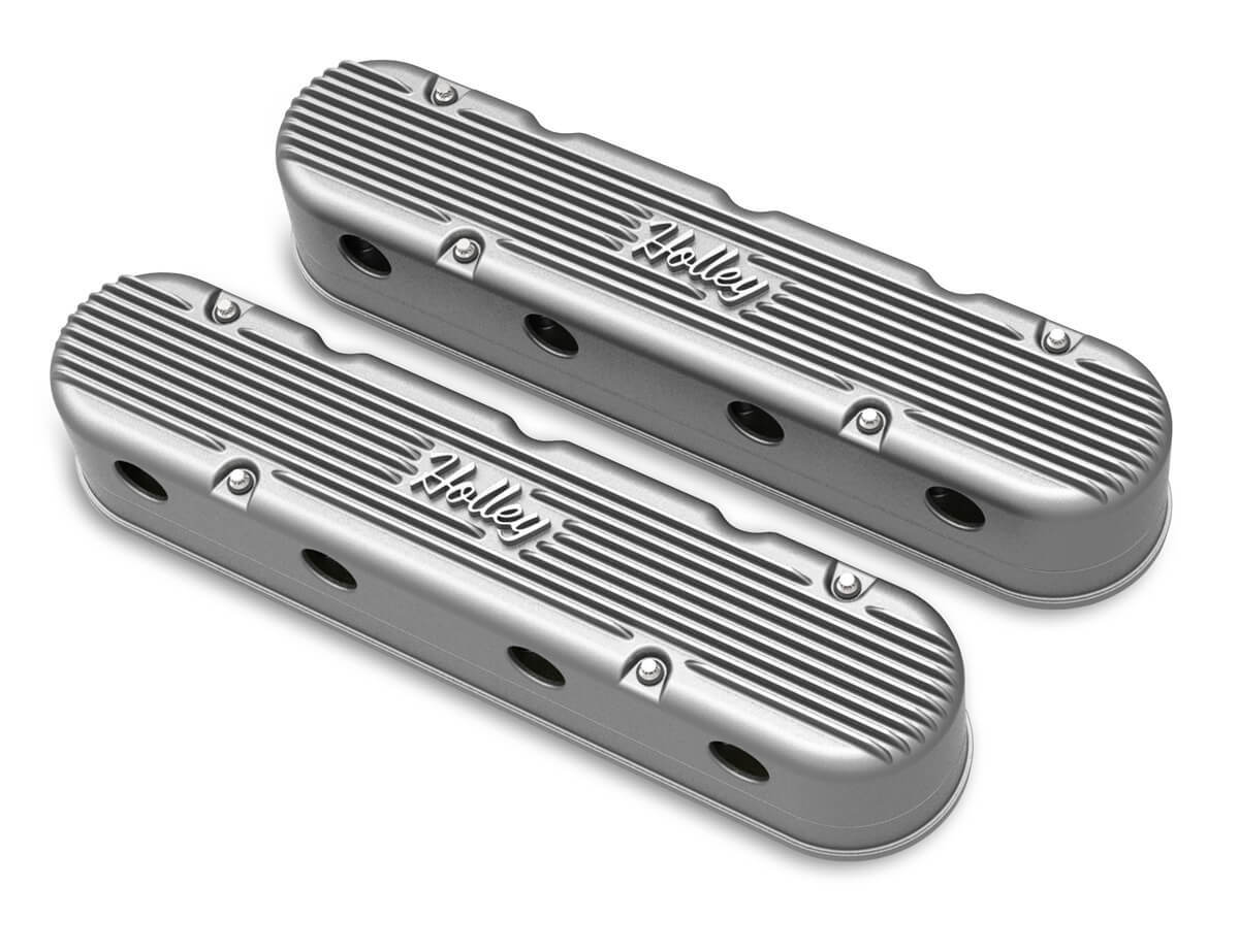 2-PIECE CAST Aluminum Valve Cover NATURAL FINISH