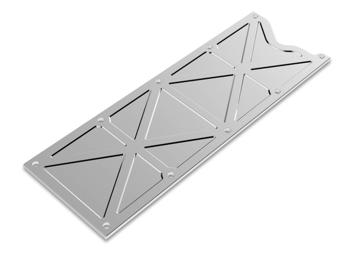 Engine Valley Cover, LS, Billet Aluminium, Polished, Trussed, Chevrolet, Each