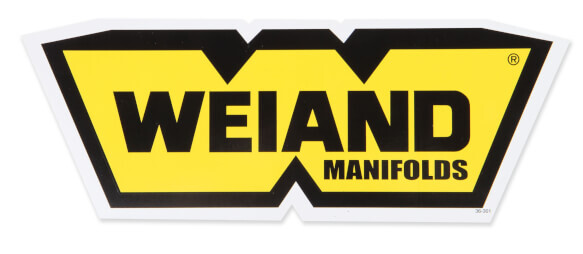 Decal Vinyl Weiand Manifolds Logo Yellow Black Each