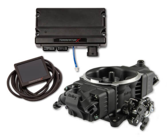 Holley EFI System, X Max Stealth, 100 lb/hr @ 58.5 PSI, 650 HP, GM LS 58x, Black, Kit