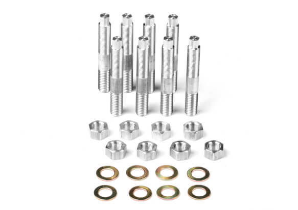 Blower Studs, Break-Away, Aluminum, Natural, Hex Nuts, 7/16 in. Diameter Studs, 3.0 in. Length, Set