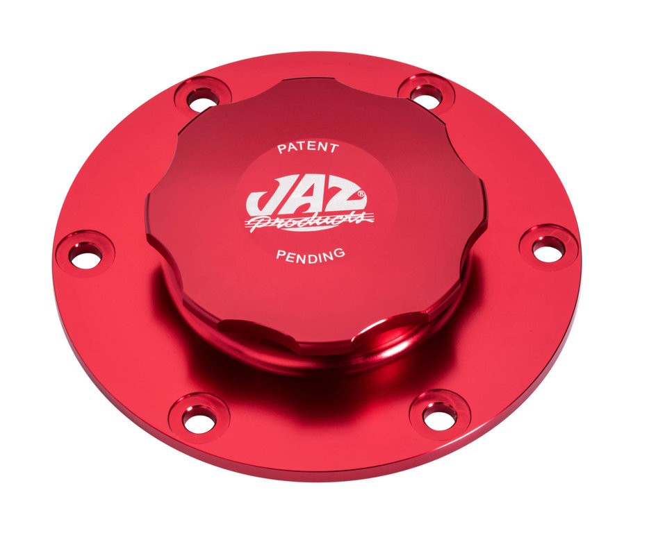 Fuel Cell Cap, 6-Bolt, Threaded, Billet, Red Anodized, Kit