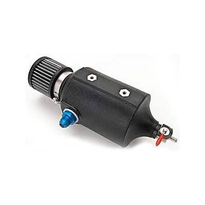 Breather Tank 1 qt. Round Polyethylene Black -8 AN Inlet Universal Each