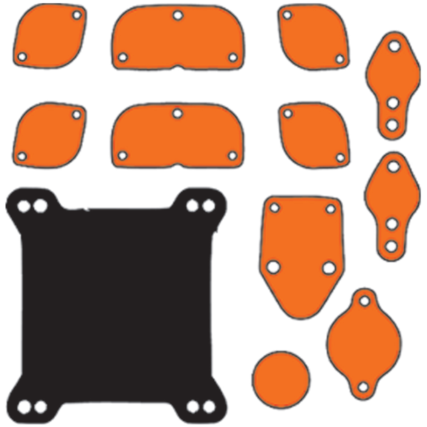 Engine Block-Off Kits Square Bore Carburetor Flange Stahl Exhaust Pattern Chevy Small Block Kit