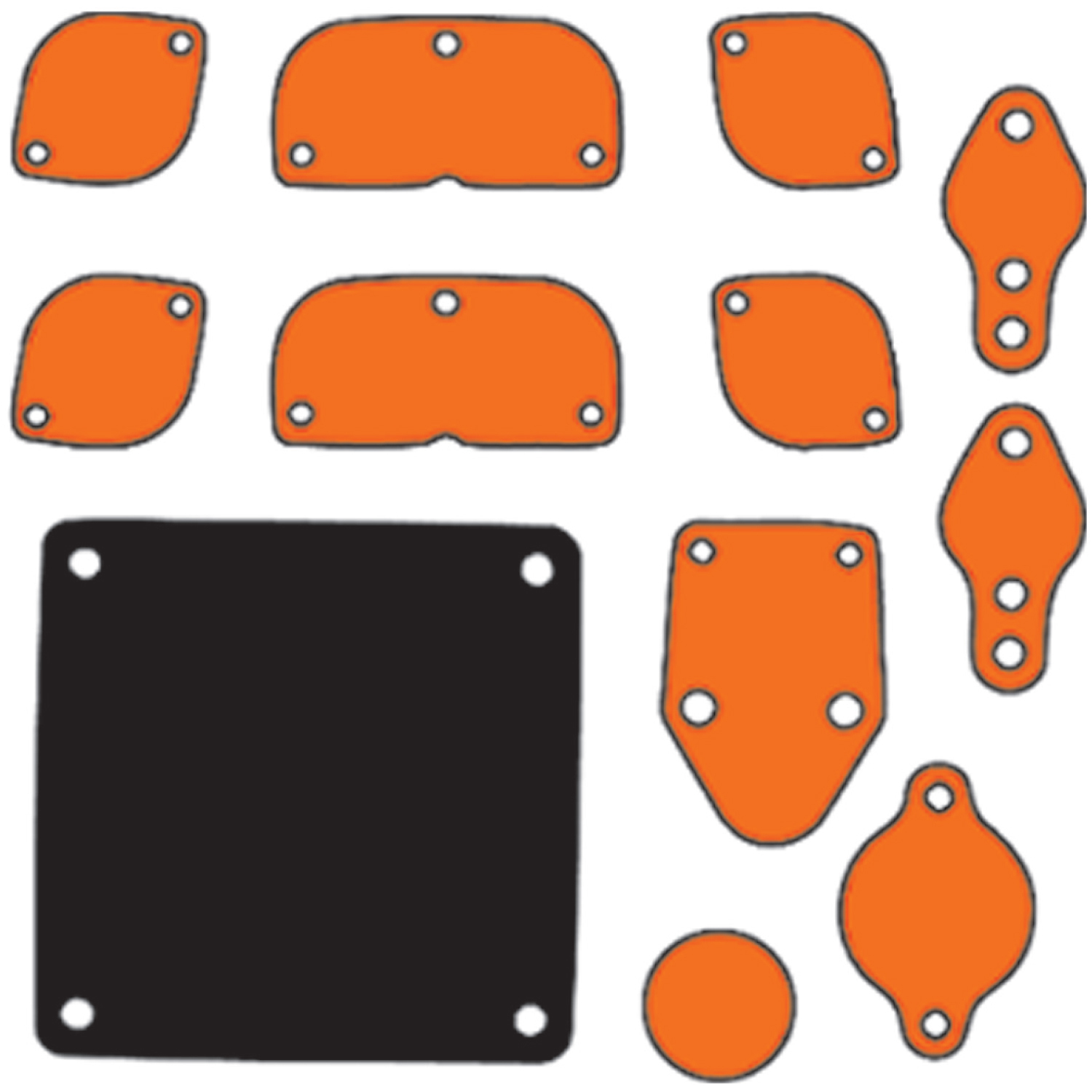 Engine Block-Off Kits Dominator Carburetor Flange Stahl Exhaust Pattern Chevy Small Block Kit