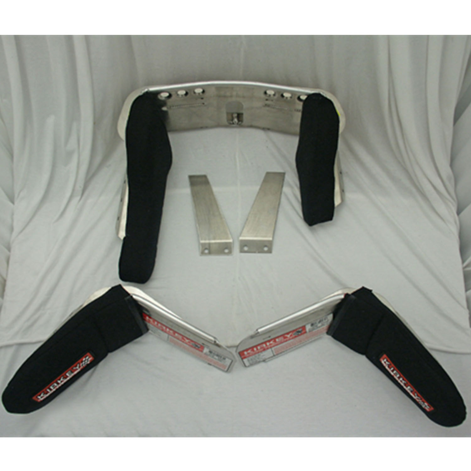 Head and Shoulder Support System, Short Design, Aluminum, Natural, Black Cloth Covers, Full Surround, Kit