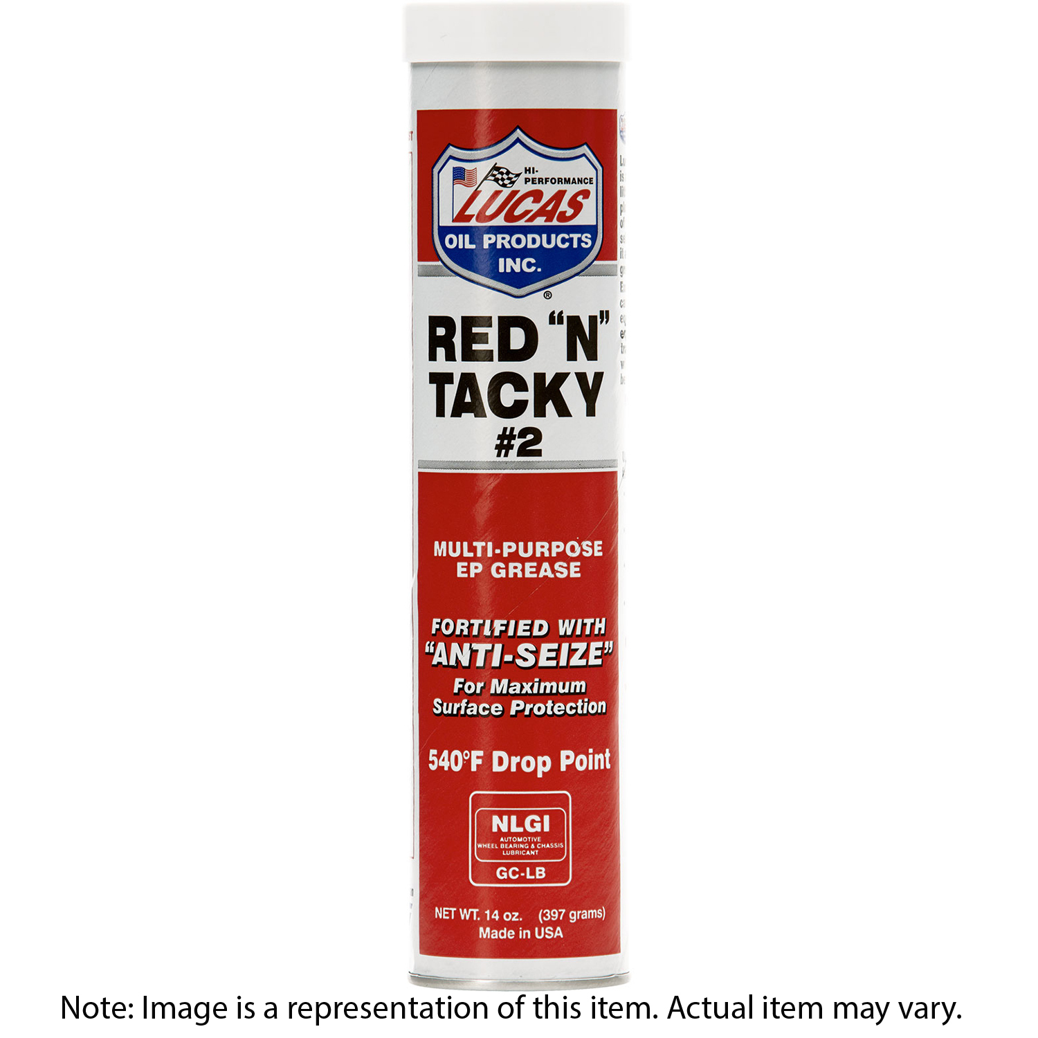 Red "N" Tacky Grease, 397g Cartridge - LUCAS Lucas Red N Tacky For Wheel Bearings