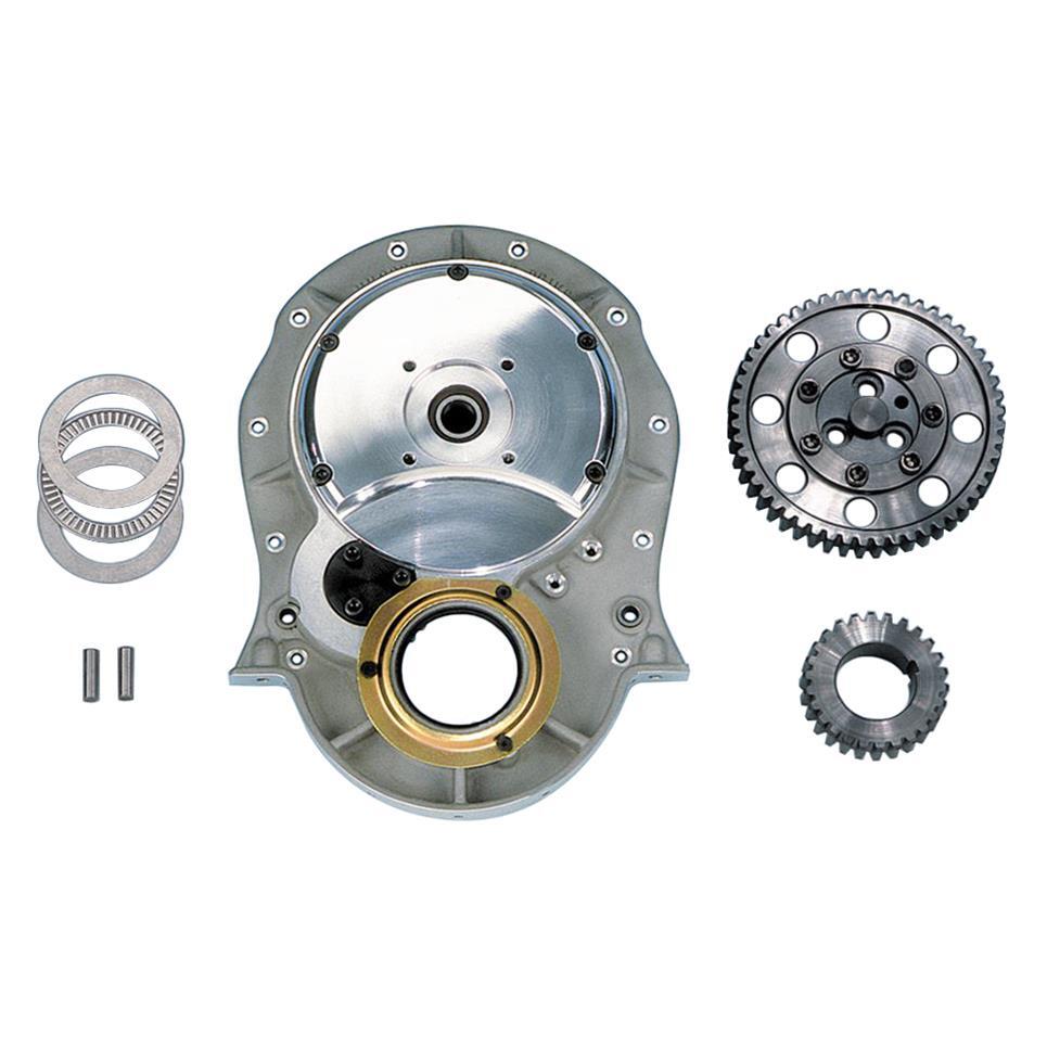 MILODON Gear Drive, Single Idler, 0.391 in. Raised Cam, Injection/Blown Drive, For Chevrolet, Small Block, Set