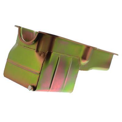 MILODON Oil Pan, Steel, Gold Iridite, 8 qt., AMC, For Jeep, V8, For Jeep, Uses Internal Pickup, Each